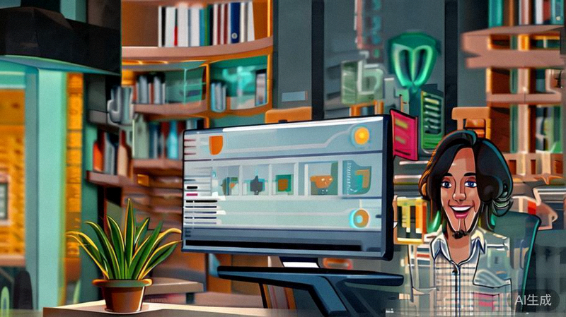 客户服务代表通过电脑与全球客户进行友好沟通以提升复购率的场景