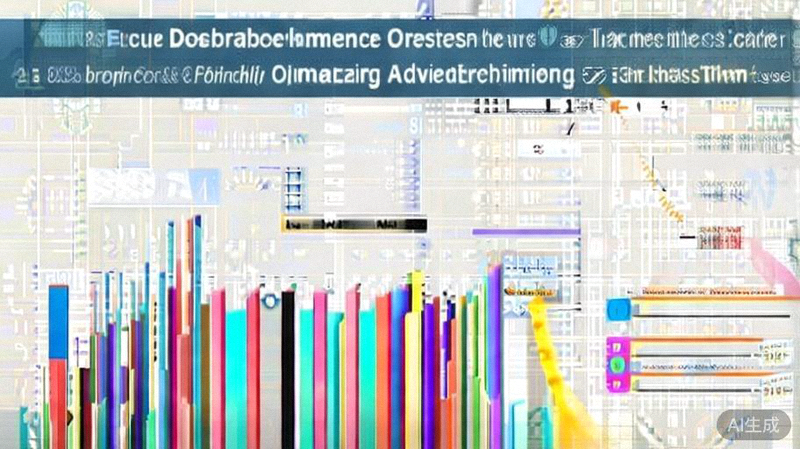 跨境电商广告投放优化技巧与ROI提升指南核心概念图 - 展示数据仪表盘、A/B测试对比与上升的ROI曲线