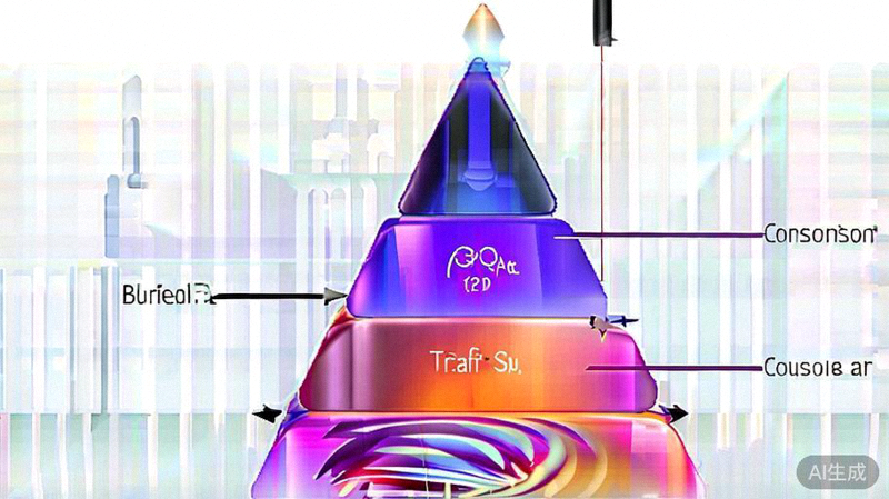 广告目标金字塔图：从底层的品牌认知，到中层的流量互动，再到顶层的转化销售，展示不同阶段的KPI指标