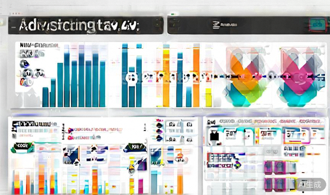 广告数据归因分析看板示例：整合多平台广告花费、转化次数、ROAS以及用户转化路径可视化图表