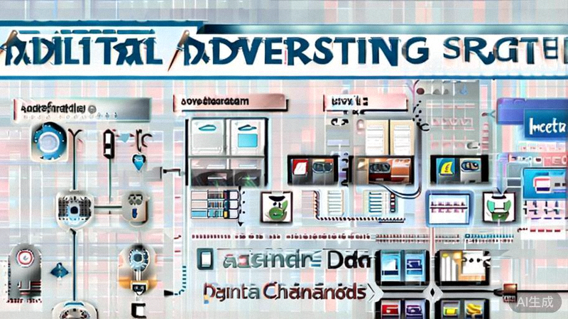 精准广告投放策略图：展示受众定位、广告创意、投放渠道与数据优化的闭环