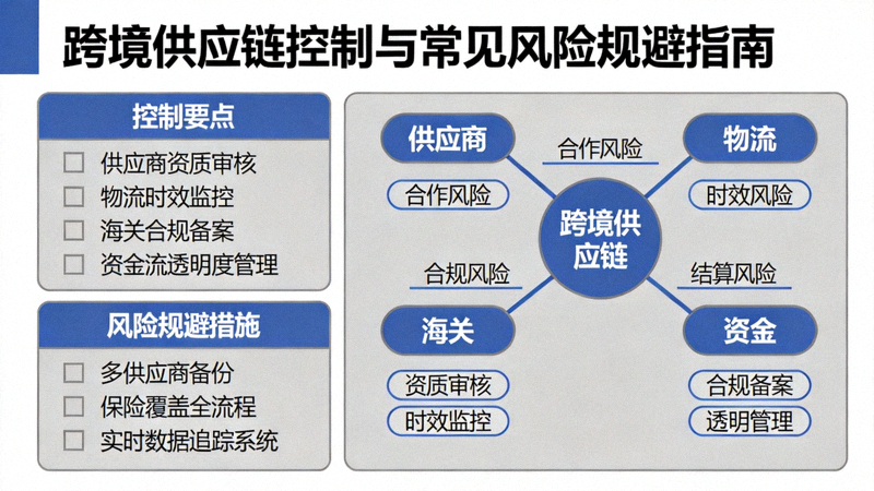 跨境供应链控制与常见风险规避的检查清单与关系图