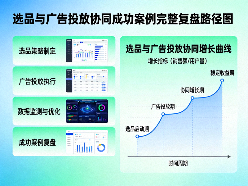 选品与广告投放协同成功案例的完整复盘路径图与增长曲线