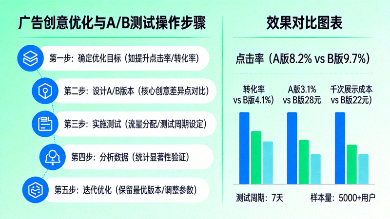 广告创意优化与A/B测试方法的具体操作步骤与效果对比图表