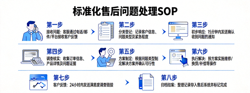 标准化售后问题处理SOP（标准作业程序）图表