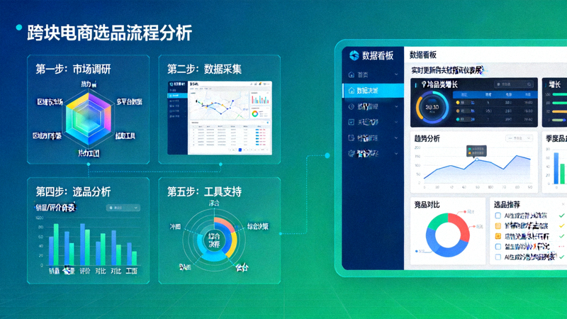 数据驱动的跨境电商选品全流程分析图表与工具界面展示